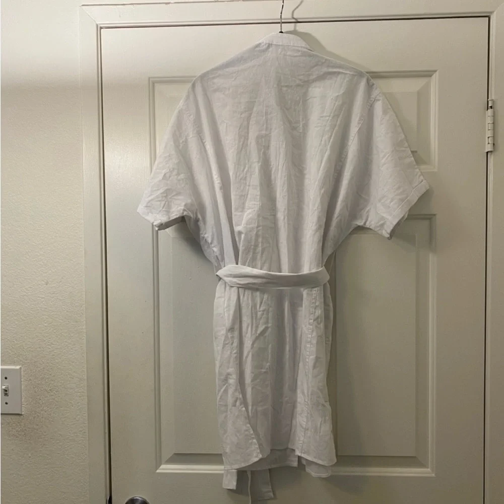 NWT White Cotton Shirt Dress - size medium - Picture 4 of 4